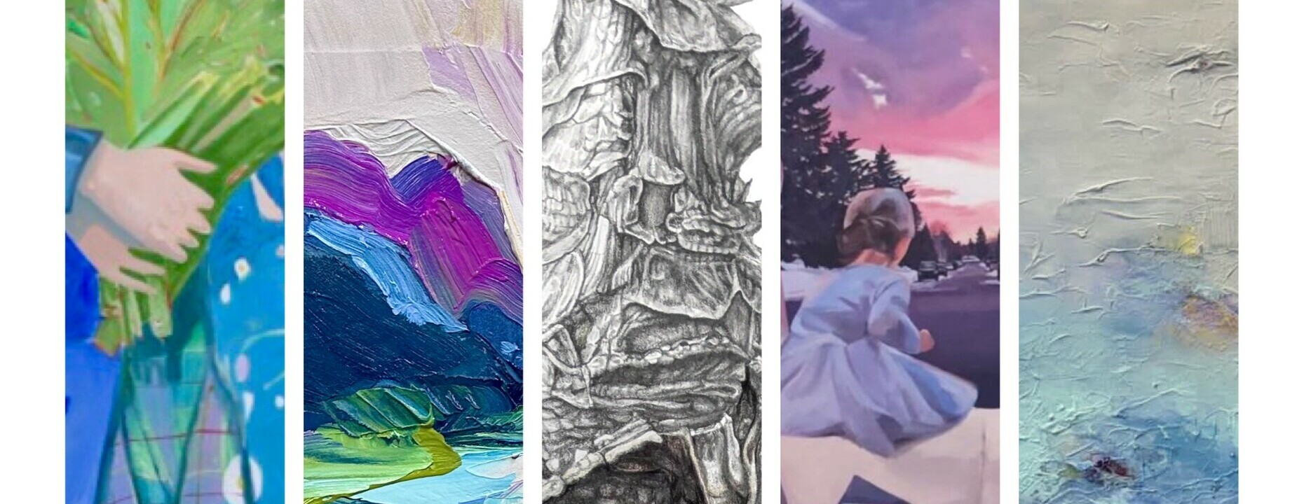 Collage of artwork details included in The Feminine Landscape